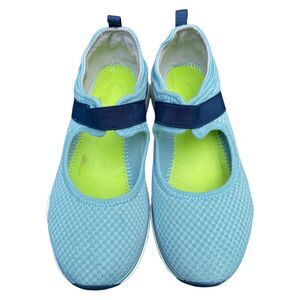 Kuru Blue Lucy slip-on Mary Jane flats comfort mesh walking shoes size 8.5